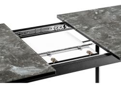 Стеклянный стол Агни 110 королевский мрамор / черный матовый
