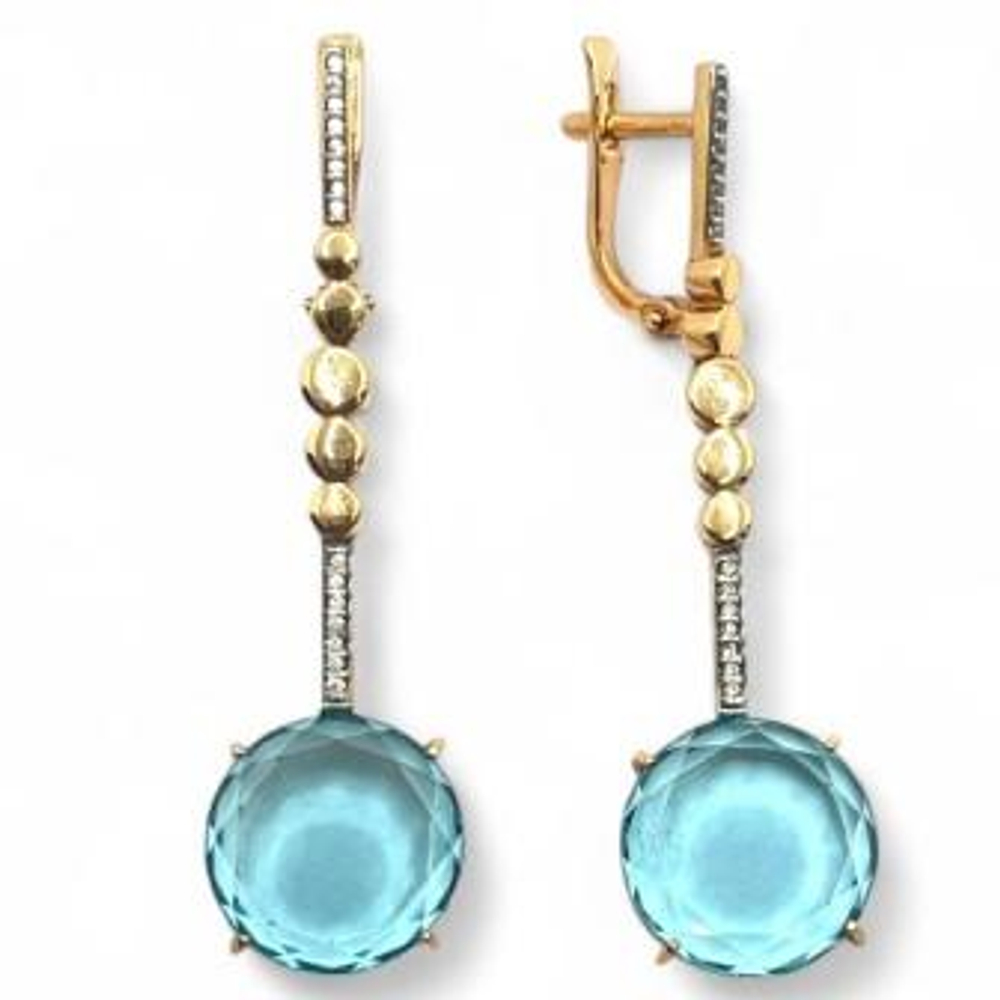 Серьги из золота с аквамарином