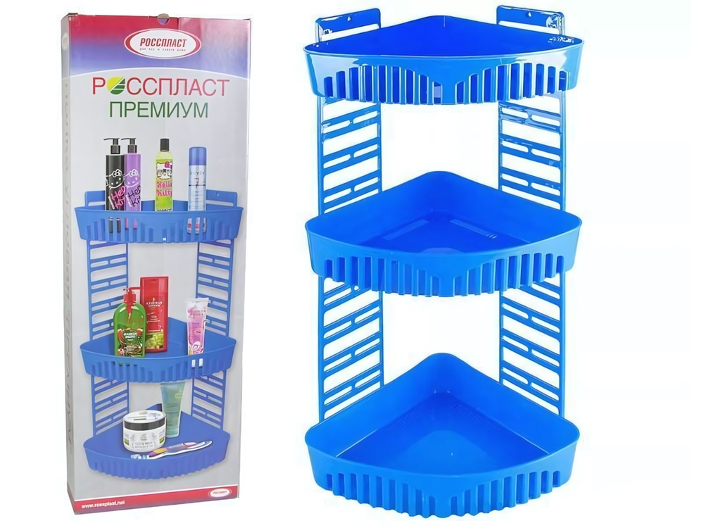 Полка угловая "Премиум" голубая