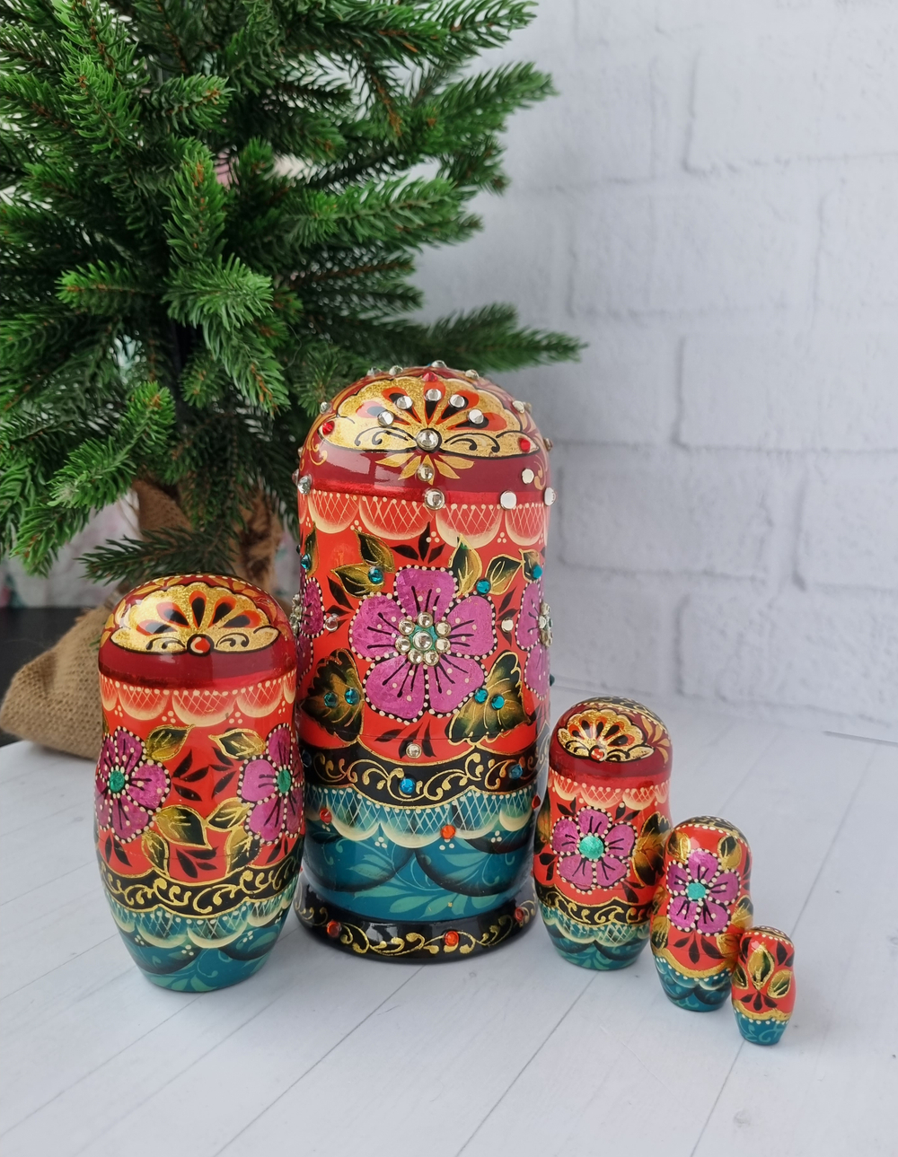 Матрешка Сказка 15см 5 мест