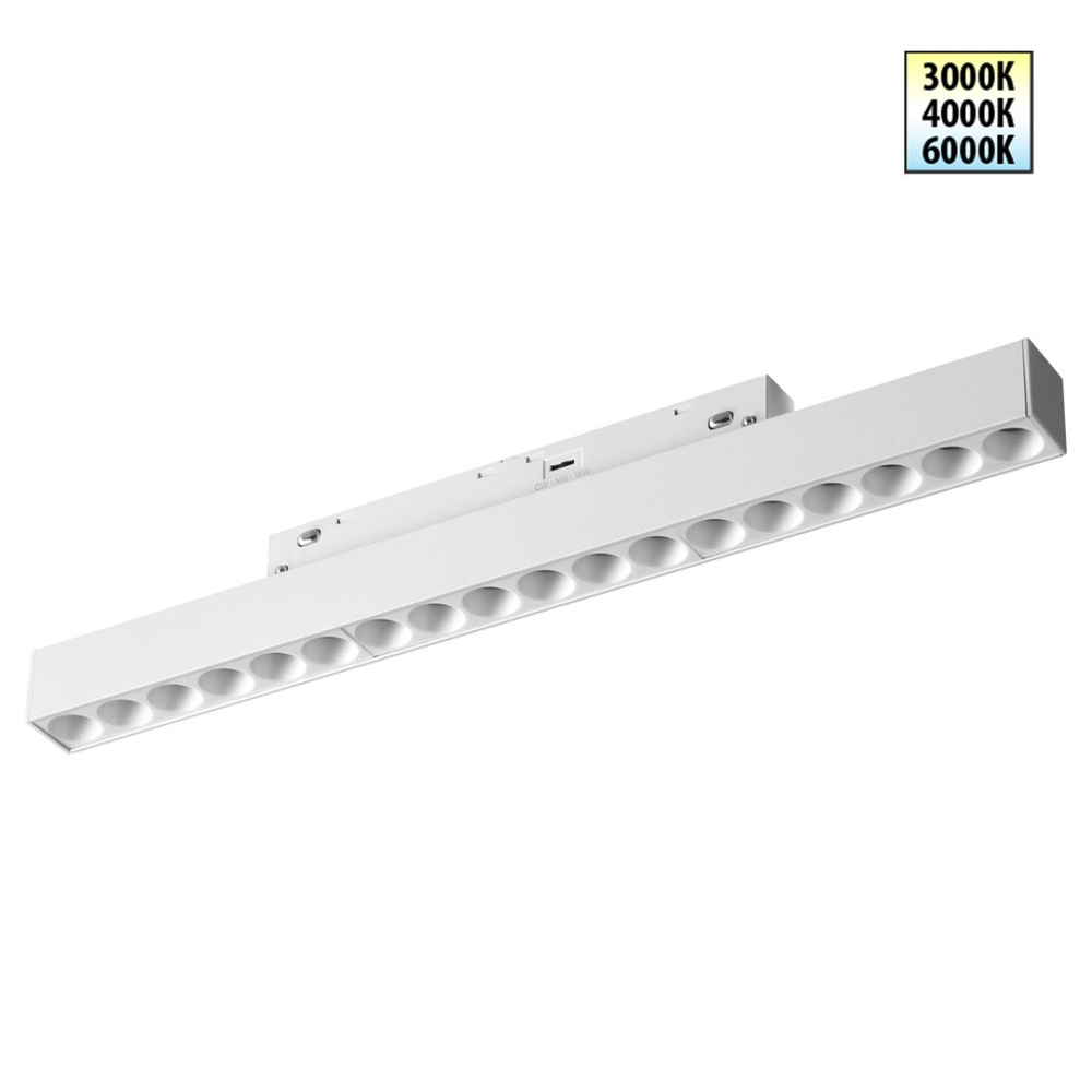 359622 SHINO NT25 000 белый Трековый светильник для низков. шинопровода с переключ. цв. темпер. IP20 LED 3000К\4000К\6000К 18W 48V FLUM