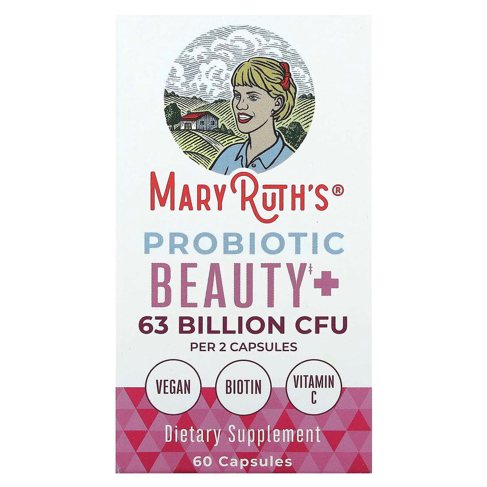 MaryRuth's, пробиотик для красоты+, 60 капсул
