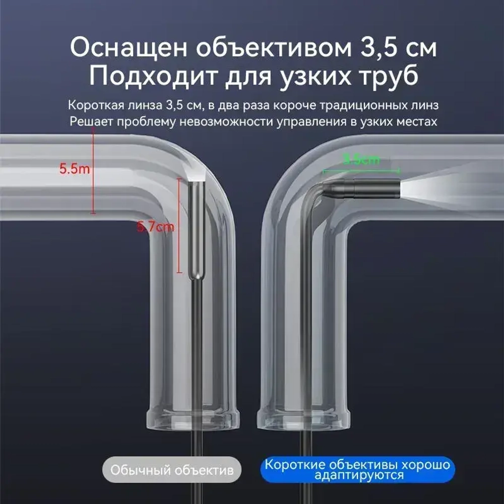 INSKAM 2,4 "IPS 8,5 мм 1080P одинарный объектив IP67 водонепроницаемый гибкий зонд промышленная эндоскопическая камера со светом (5м)