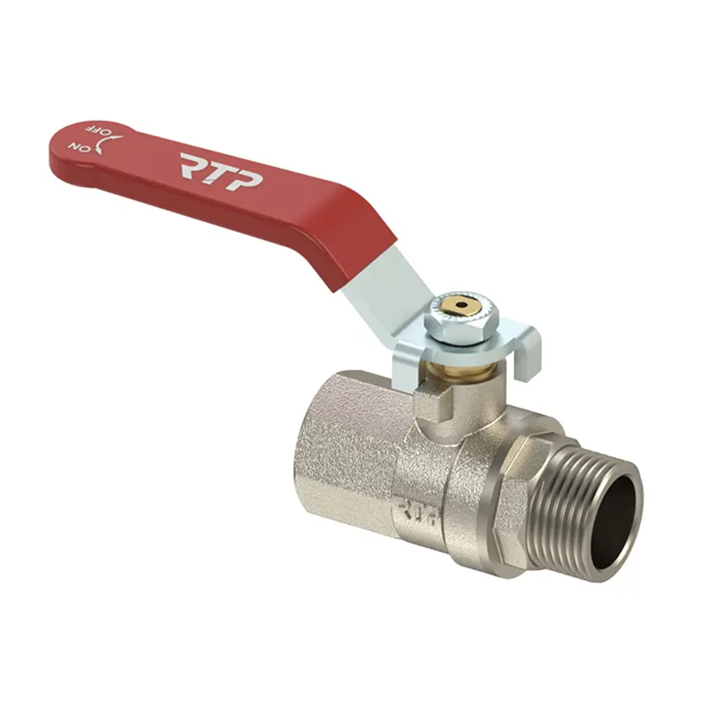 Кран шар латунный 1/2" вн/нар PN25 ручка рычаг (25823)