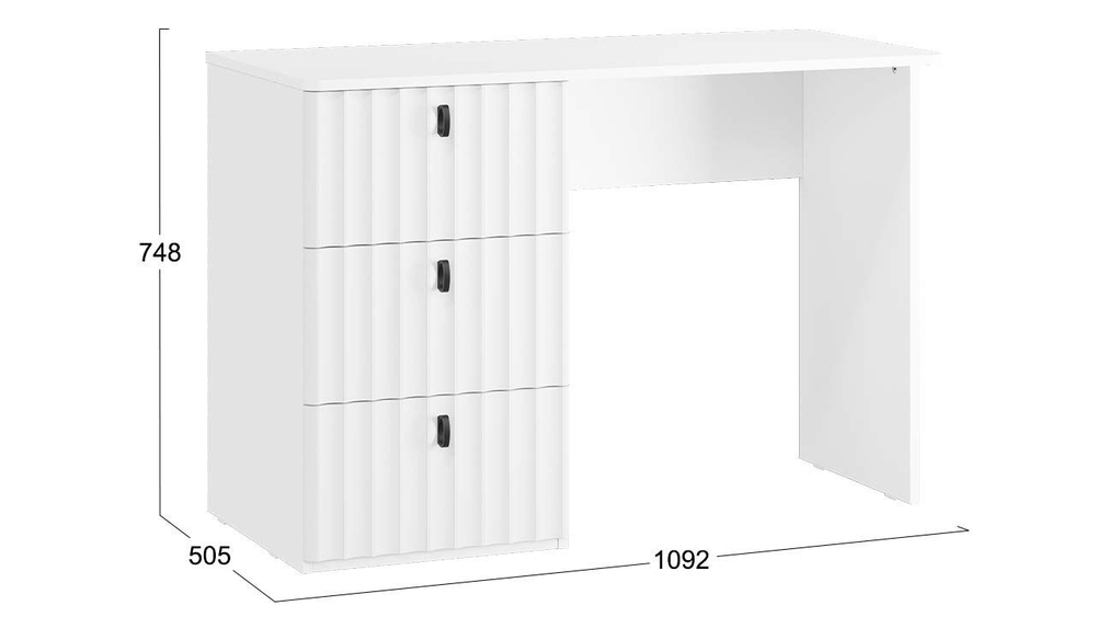 Стол письменный с ящиками Кашемир/Кашемир матовый 109,2х50,5х74,8 см