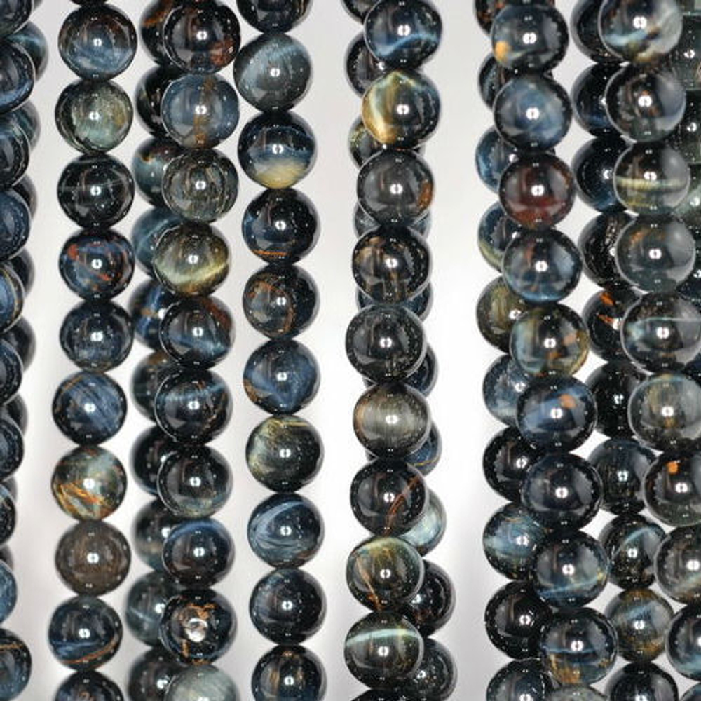 Бусина шар гладкий соколиный глаз асс.