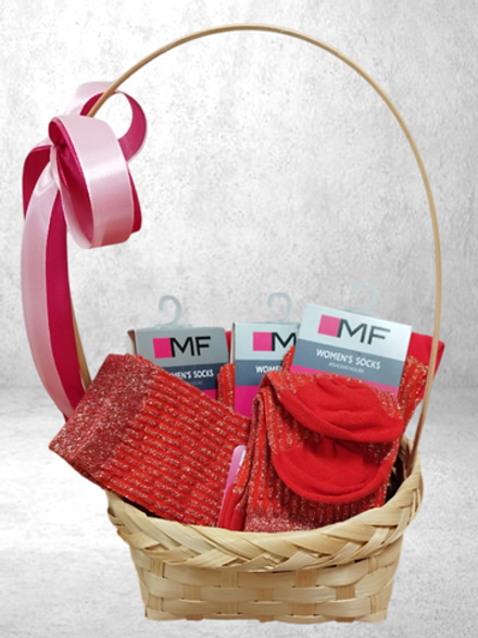 236K-683 НОСКИ ЖЕНСКИЕ т.красный/серебро (25)