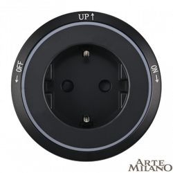 Розетка с заземлением на треке Arte Milano Am-track-sockets 380066TS LED/ES Black