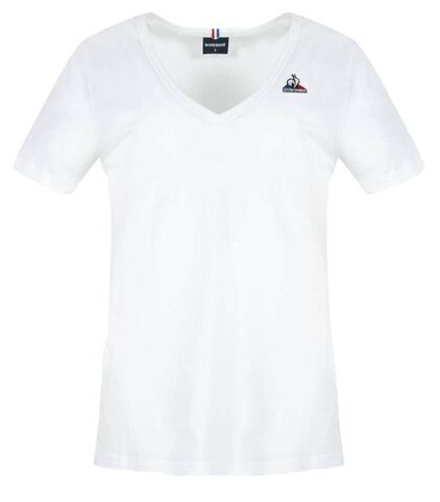 Женская теннисная футболка Le Coq Sportif ESS Tee SS Col V No.1 W - new optical white