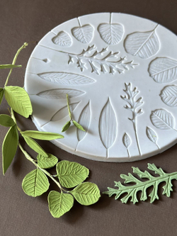 Молд силиконовый для лепки листьев "Гербарий" / Форма для мелких листьев эвкалипта / Молд для полимерной глины, мыла, воска