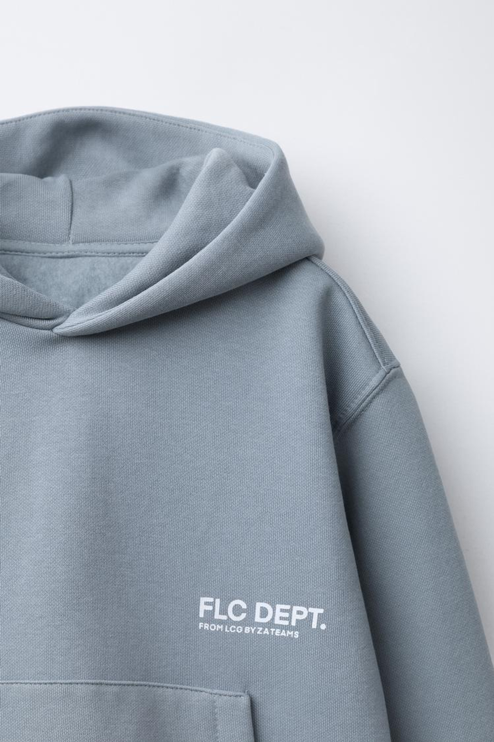 ZARA БАЗОВОЕ ХУДИ С КАПЮШОНОМ, ЖЕМЧУЖНО-СЕРЫЙ