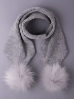 Шарф зимний вязаный с помпонами для детей