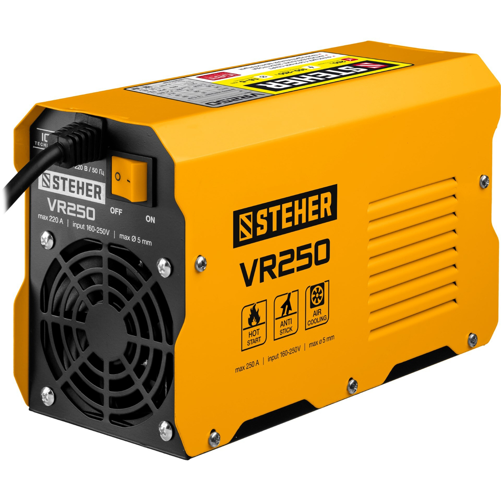 STEHER ММА, 250 А, сварочный аппарат инверторный, макс. электрод Ø 5.0 мм (VR-250)