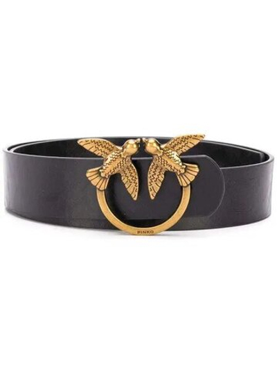 LOVE BIRDS SIMPLY LEATHER BELT - black-copper / S (90см)- S (90см)