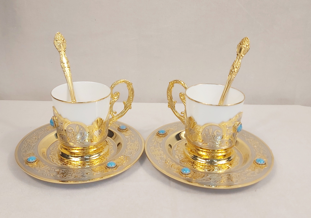 Кофейный набор на 2 персоны "Бирюза"