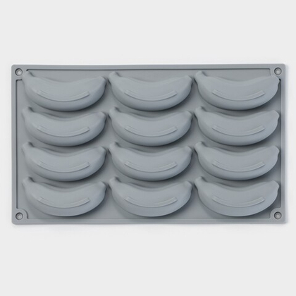 Форма для выпечки и муссовых десертов "Банан" 12 яч (30*17,5*2,5 см)