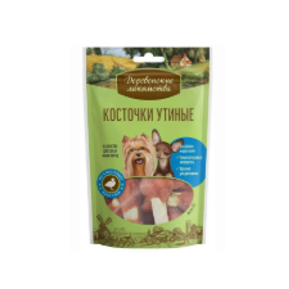 Косточки утиные для собак мини-пород Деревенские лакомства 0,055кг