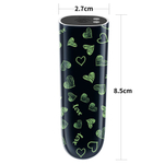 Мини-вибратор Rechargeable Glow-in-the-dark Heart Massager - 8,5 см. (Цвет: черный)