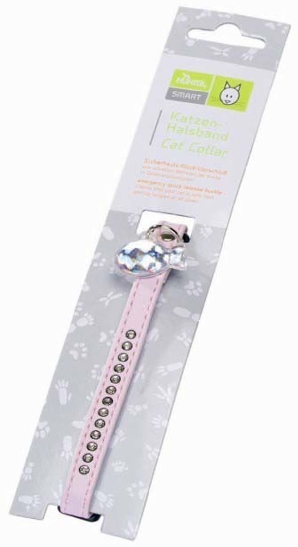 Ошейник для кошек со стразами кожзам светло-розовый, Hunter Smart Modern Luxus