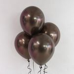 Шар (12''/30 см) Черное золото, лайт, хром, 50 шт.