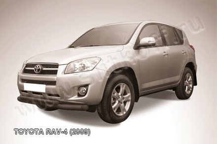 Защита переднего бампера (нержавейка) Toyota Rav-4 (2009-2010) d76+d57 (черный)