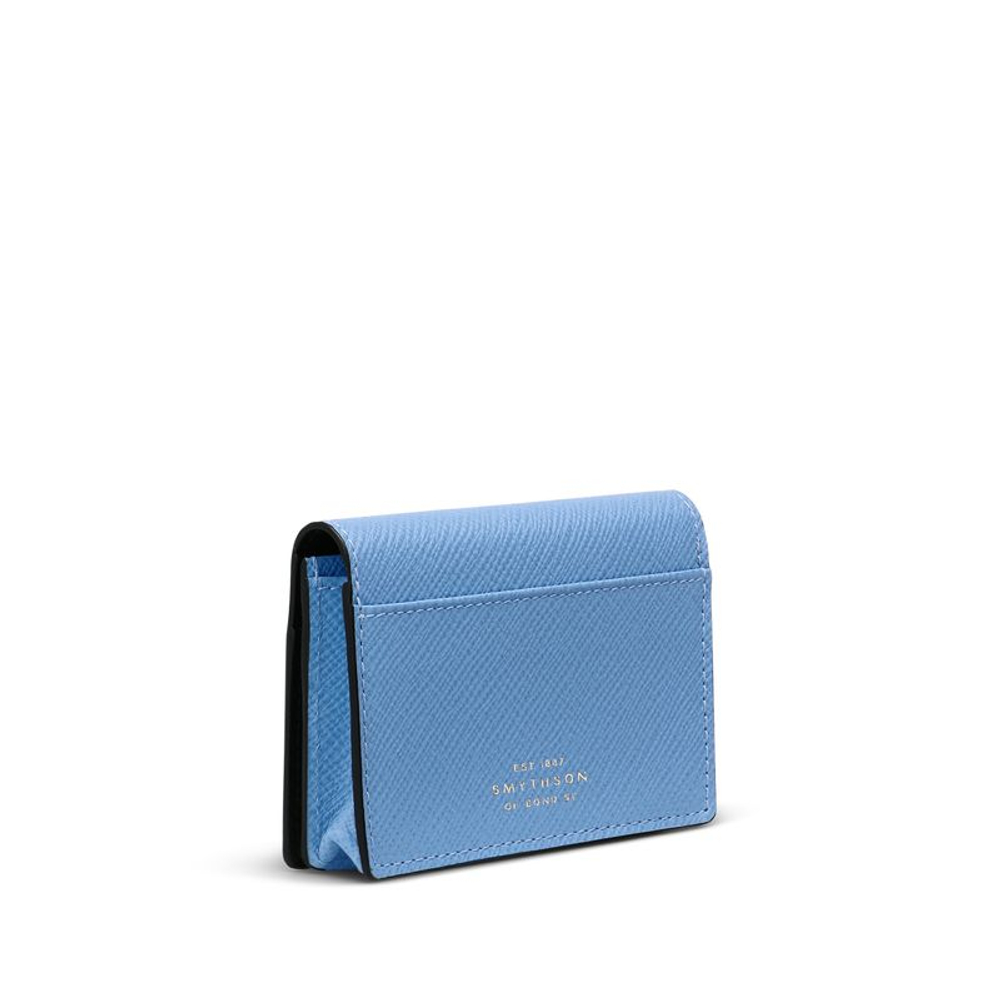 Smythson Картхолдер Folded Card Case with Snap Closure in Panama, Nile Blue
