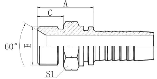 Фитинг DN 08 BSP (Ш) 3/8