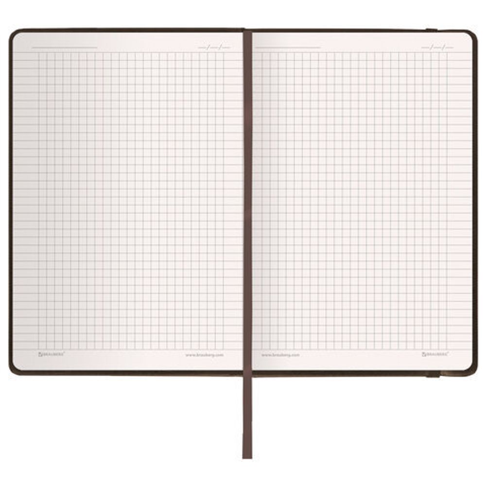 Блокнот в клетку с резинкой А5 (148x218 мм), 80 л., балакрон коричневый BRAUBERG "Metropolis", 111586
