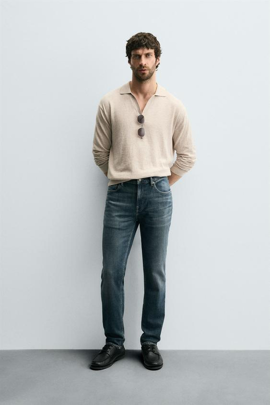ZARA ДЖИНСЫ SLIM FIT БАЗОВЫЕ, СИНИЙ