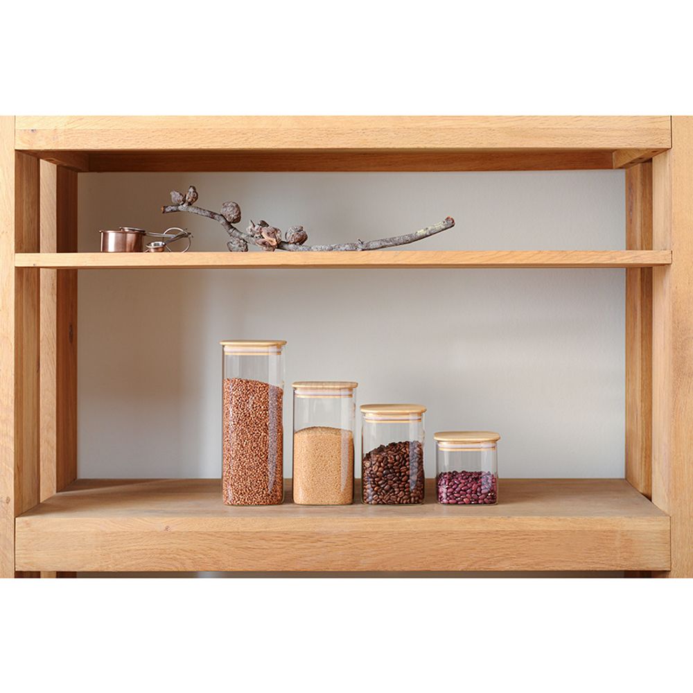 Банка для хранения Smart Solutions с крышкой из бамбука, 800 мл