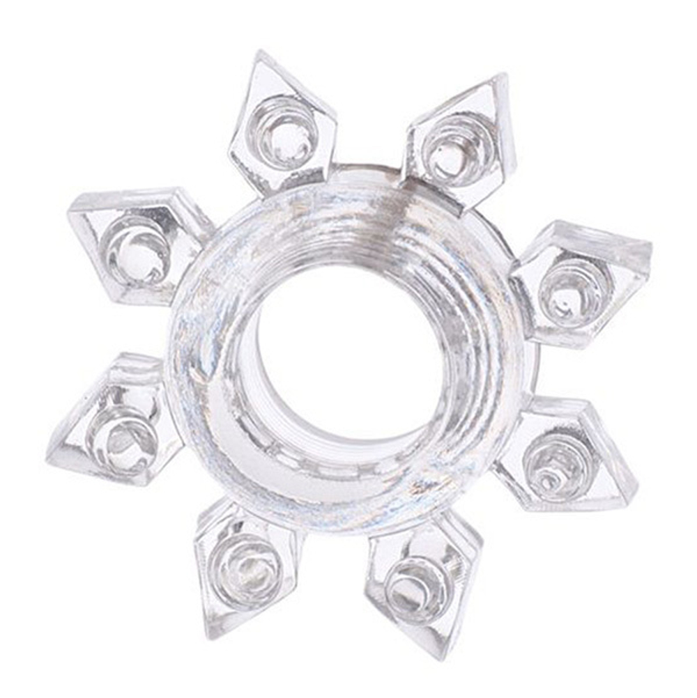 Прозрачное гелевое эрекционное кольцо-звезда ToyFa Basic 818002-1