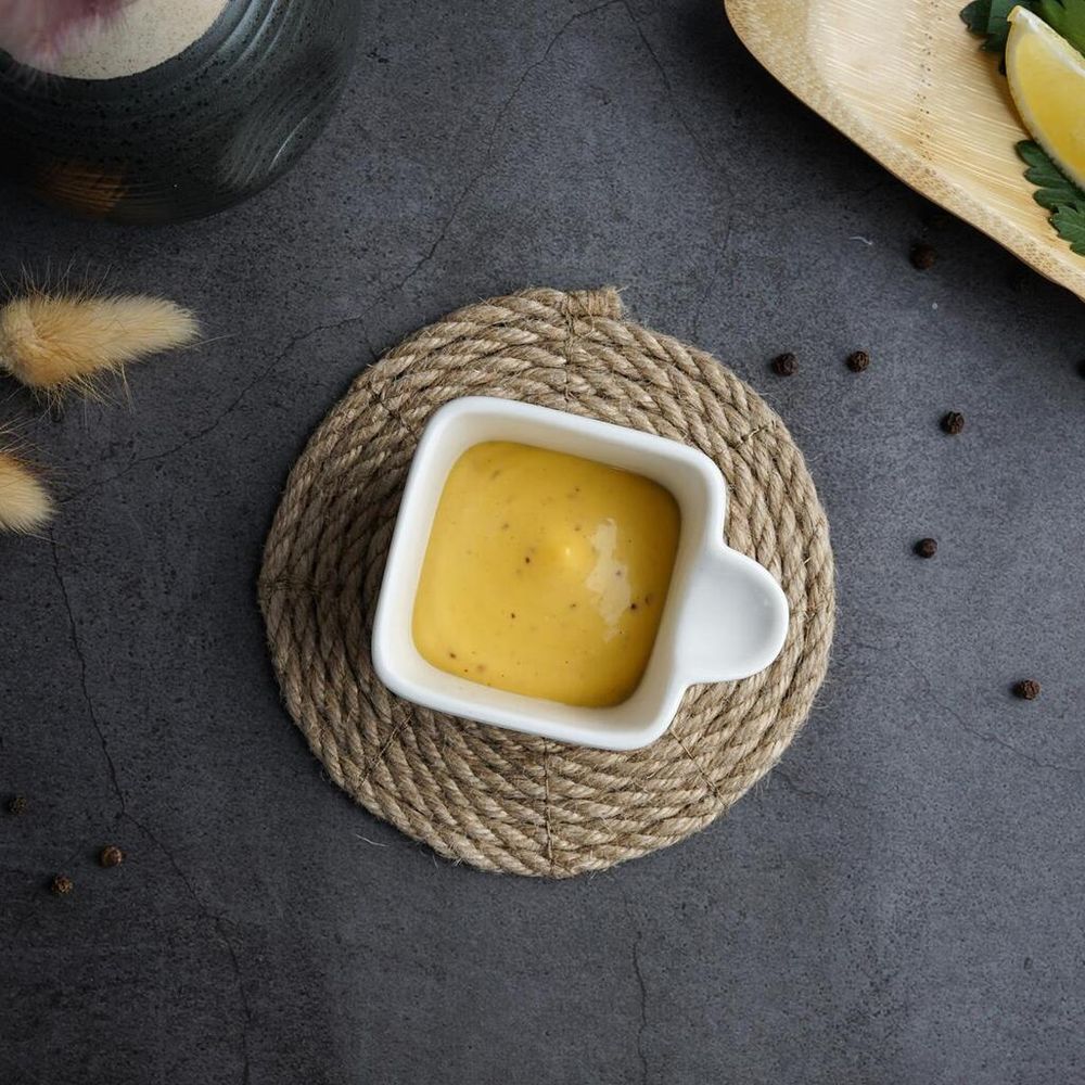 Соусник 70 мл 7,5*6 см h4,5 см Mini Mix с ручкой белый фарфор P.L. Proff Cuisine [6]