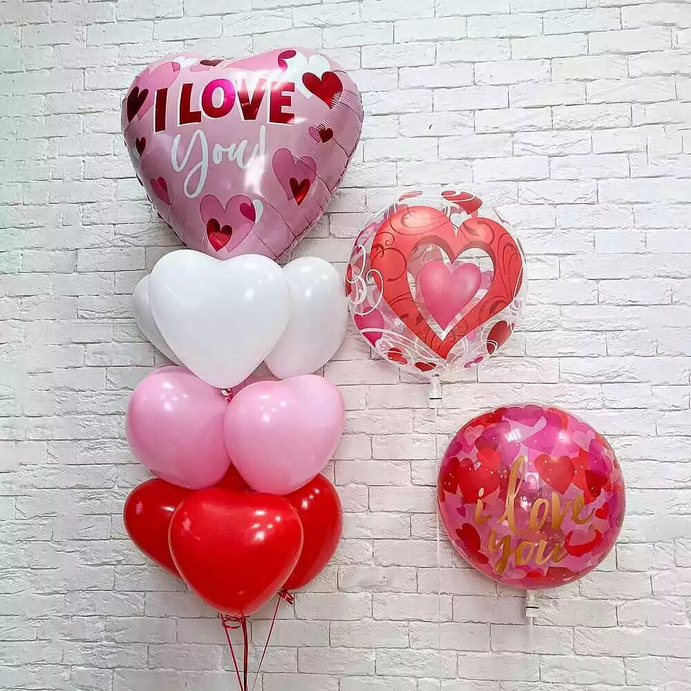 Сет ярких воздушных сердец для влюбленных_2