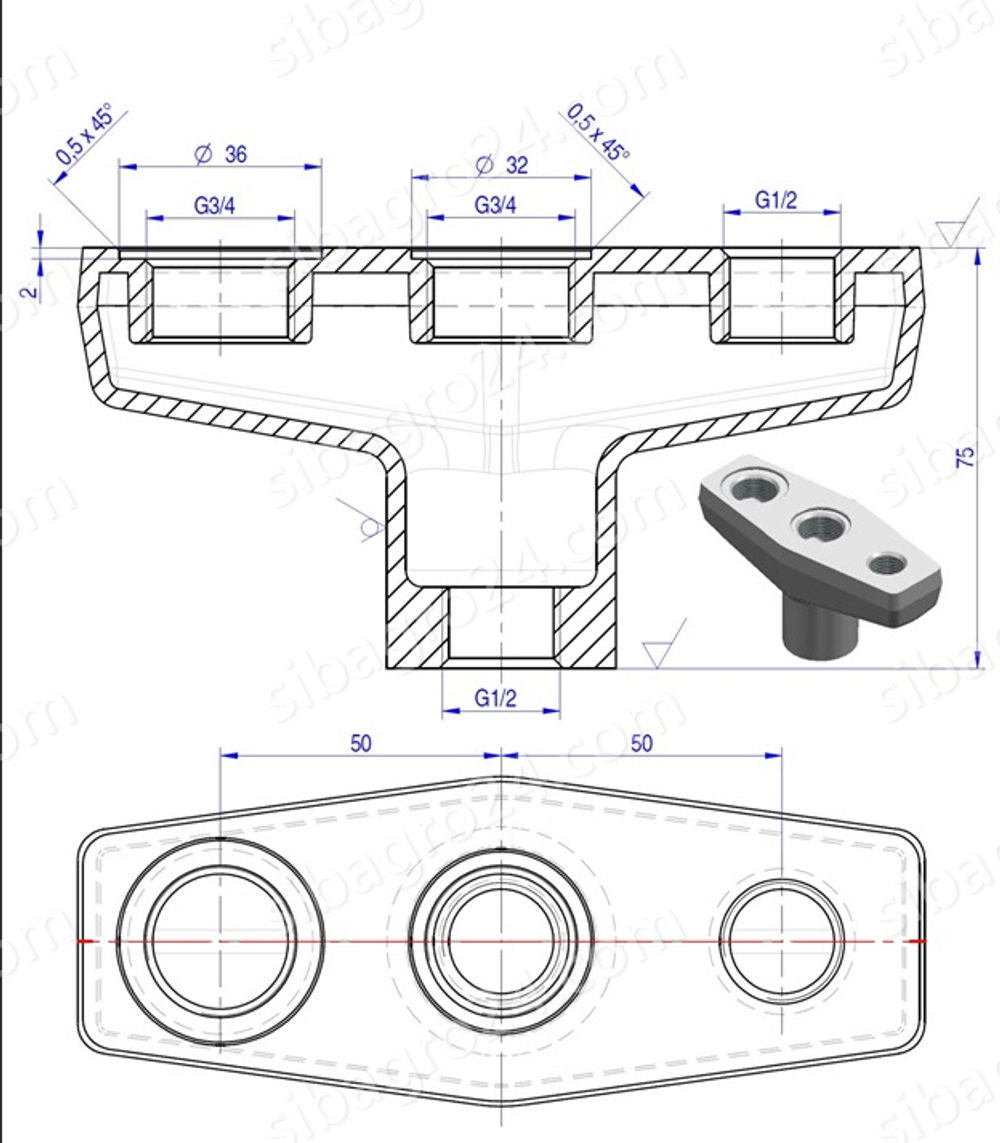 Стойка предохранительной группы 3/4 КПЭМ S0103000001