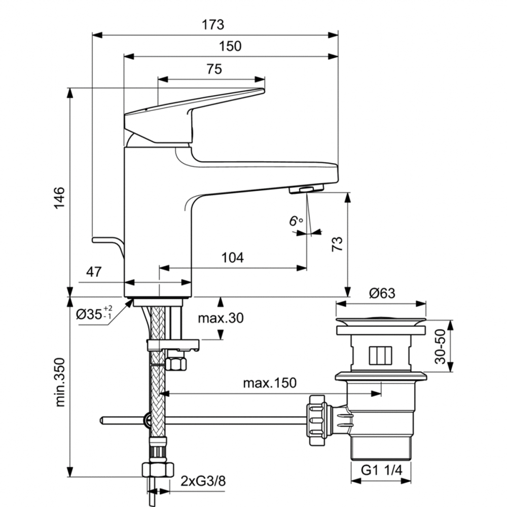 Смеситель для раковины Ideal Standard CERAPLAN BD212AA