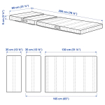 Матрас для раздвижной кровати - NATTSMYG IKEA/ НАТТСМИГ ИКЕА, 80х200 см, белый