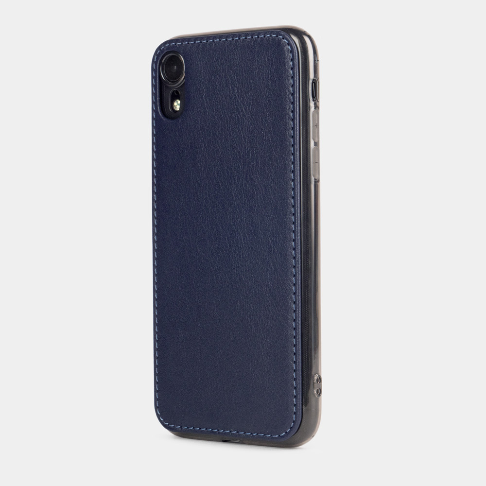 Чехол-накладка для iPhone XR из натуральной кожи теленка, цвета индиго