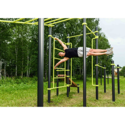 W237 Воркаут (рукоход, швед. стенка, 2 переклад., переклад. верт., накл. скамья, брусья) ZAVODSPORTA