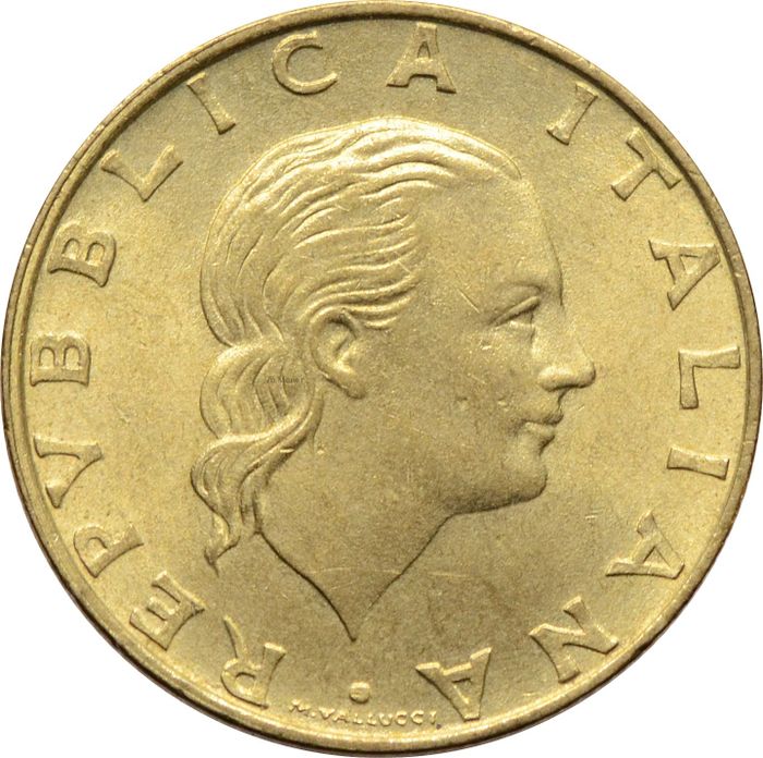 200 лир 1977-2001 Италия XF-AU