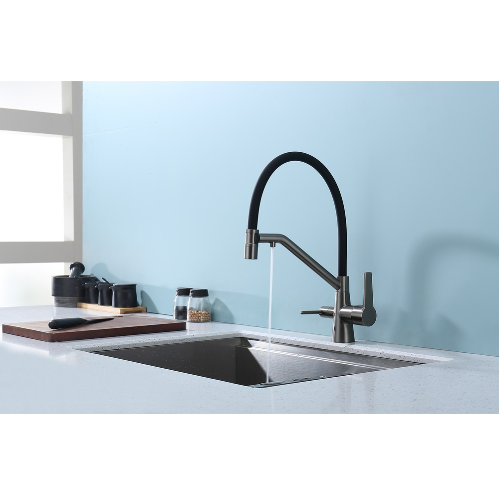 Смеситель для кухни с подключением фильтра Raglo R80.62.09, графит