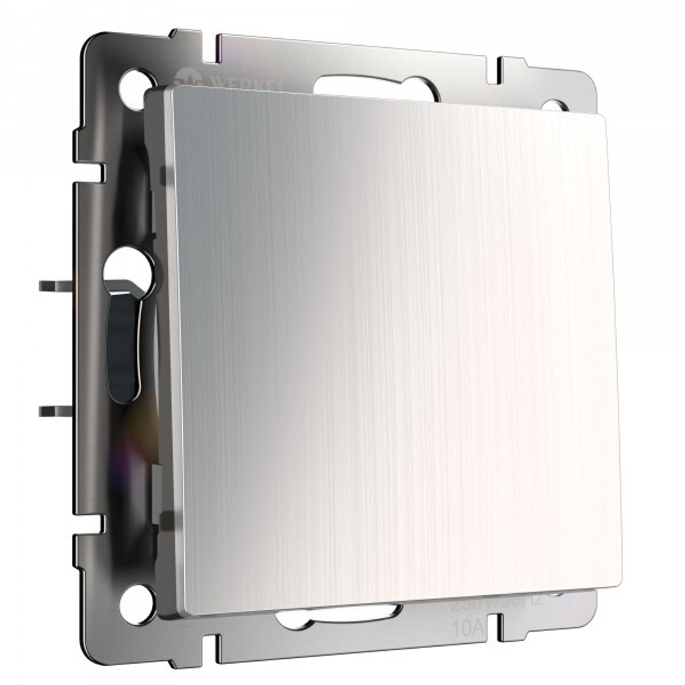 Выключатель одноклавишный (глянцевый никель)