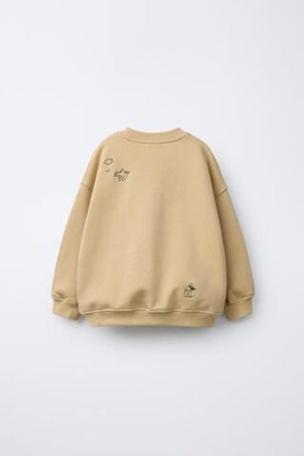 ZARA ТОЛСТОВКА С ВЫШИВКОЙ ORFAYO ©э, СВЕТЛО-КОРИЧНЕВЫЙ