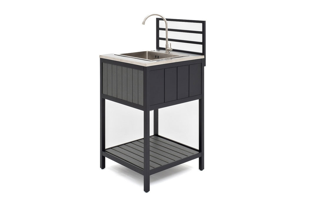 Модуль уличной кухни из алюминия Joygarden БЕЙС (мойка из нержавеющей стали), темно-серый графит