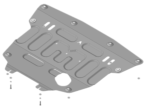 Защита картера двигателя, КПП. 1,5 мм, Сталь. для Lada Vesta 2015-2022, Motodor.52113
