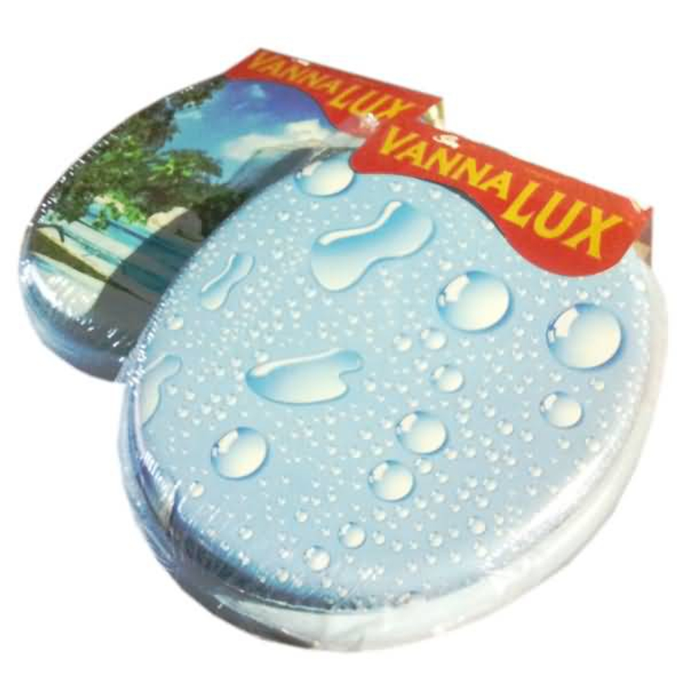 Мягкая крышка-сиденье для унитаза "VANNA LUX" цвет голубой, рисунок в ассортименте