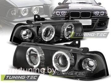 Передние фары Bmw 3 E36 angel eyes black