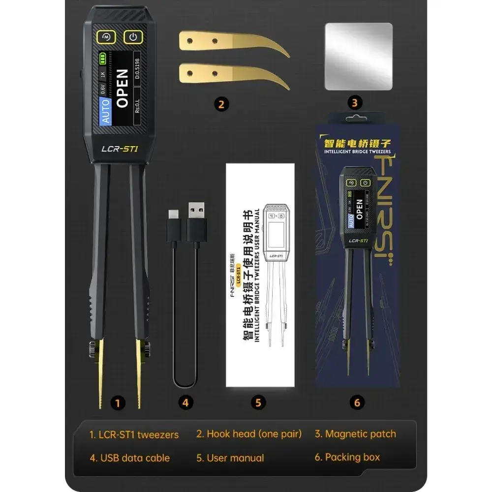 Тестер-пинцет электронных компонентов Fnirsi LCR-ST1