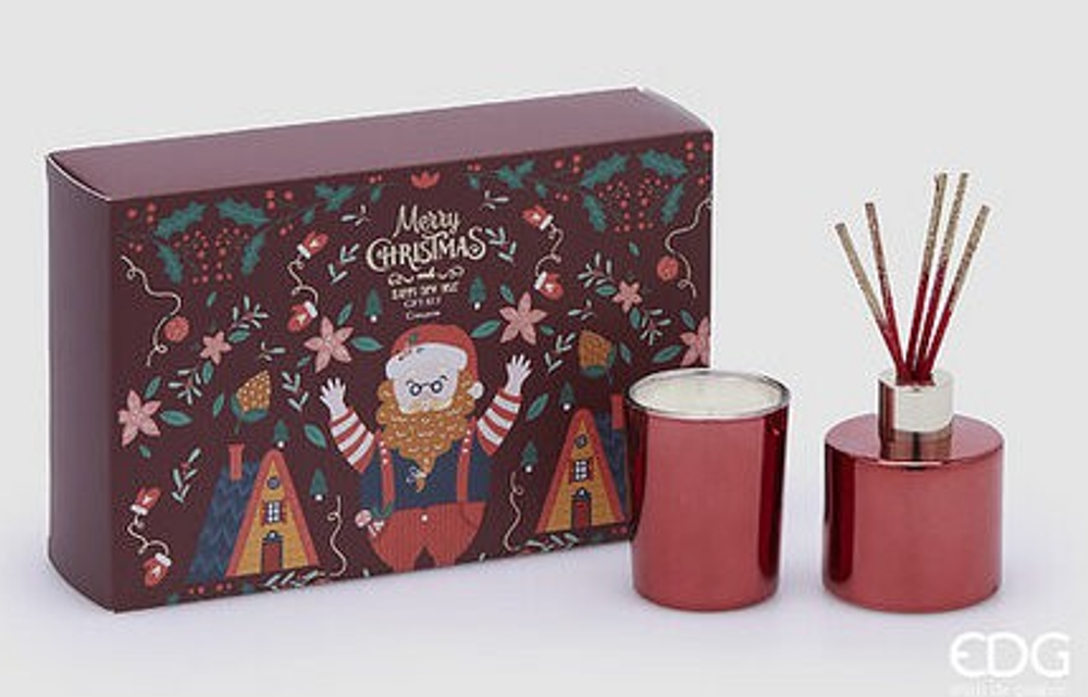 Набор (аромат для дома и свеча ароматизированная) JOYFUL 80 ml CF H.7 стекло EDG