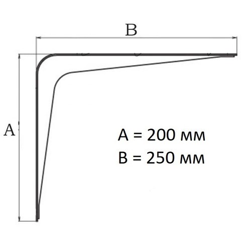 Кронштейн мебельный 200 × 250 мм (8/10), толщина 1,40 мм, белый/коричневый/серебристый