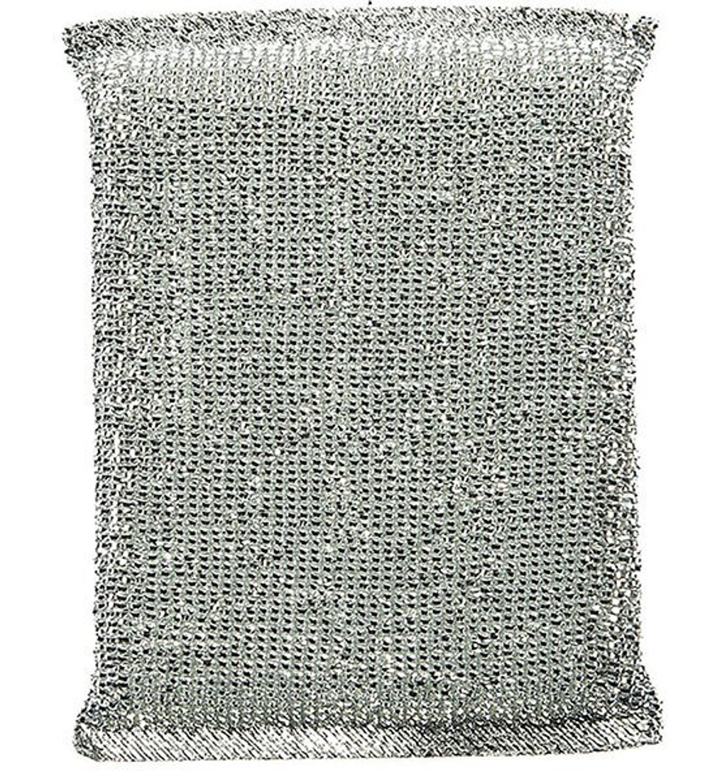 Губка для мытья тефлона Home Queen в металлизированной оплетке, 120x80x25 мм, 200 штук